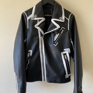 H&M Faux Leather Biker Jacket Size Medium